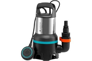 Gardena pompa zanurzeniowa do w. brudnej 16000: Pompa zanurzeniowa o wydajności 16 000 l/h, funkcja automatyczna, wyłącznik pływakowy z pracą ciągłą,system szybkozłączy, 450 W (9042-20)