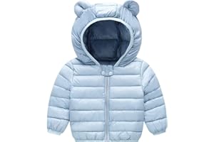JiAmy Bebé Chaqueta Invierno Abrigo con Capucha Ligero Trajes Ropa de Calle Acolchado 6 meses - 5 Años