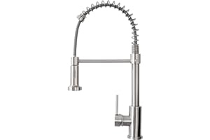 DENKER ELEGANCE AND QUALITY DENKER Grifo Cocina Extraible Extensible Resorte con 2 Modos Giratorio a 360° Acero inoxidable Pulido Color Negro Plateado Cromado (Plata) Presión de Agua Higiene del Hogar Limpieza Grifo Elegante