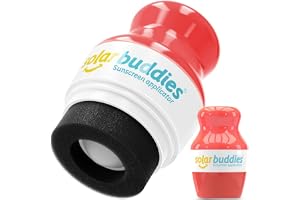 Solar Buddies Solkrämsapplikator – Röd (Singel) – Påfyllningsbar Roll-On med Svamp för Solkräm & Lotion för Barn, Vuxna & Familj – Rymmer 100 ml – Perfekt för Resor