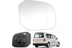 SOEKODU Cristal de Espejo reemplazar para VW Caddy 2015-2019, Retrovisor Exterior Ajustable Adecuado, Lente de Marcha Atrá (for Caddy-Derecha)