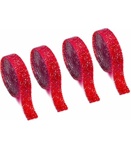 4 Rotoli Nastro Di Strass 1 Larda Strass Adesivi Glitter