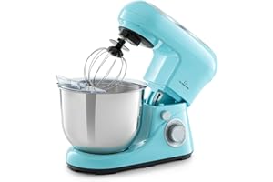 Klarstein Planetaria Professionale, Impastatrice Planetaria 5 Litri con Ciotola, Impastatrice Planetaria Professionale 1300W per Pizza e Dolci a 6 Velocità, Impastatrice Pane con Gancio e Frusta