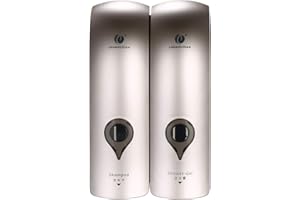 Decdeal 2 x 300ml Dispensador de Jabón de Pared, Ducha, Champú, Loción, Espacio para Baño Cocina Hotel