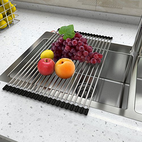 Lifewit 52 x 34cm Rollmatte Abtropfgitter Abtropfgestell Spülenzubehör Mehrzweck Abtropfschale Abtropfauflage Spülenauflage - 2