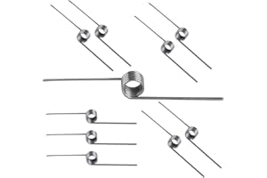 Qrity 10PCS 304 Stainless Steel Small Torsion Spring, Straight Torsion Spring, 0.7mm Wire Diameter Mechanical Torsion Springs, 5mm OD, 6 laps, 180° Deflection