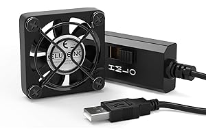 ELUTENG Wentylator USB 40 mm, 5 V, mały, z 3 regulowanymi prędkościami (L/M/H), mini wentylator USB do komputera stacjonarnego, laptopa, PS4, TV Boxów, szafek AV, routera, 4 cm