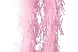 BYNYXI Flauschige Marabu Federboa, 200cm Federboa weiß Straußenfeder Schal Feder Boa Einfarbig Federdichten Feder Schal 20er jahre Charleston Burlesque Federboas Kostüm Zubehör Karneval Mottoparty