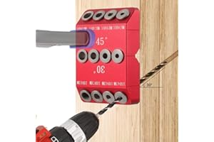 Juwacoo guide des tailles, Jauge de perçage d'angle 30/45/90°, guide de percage bois, guide percage guide de perçage pour le travail du bois pour Perçage Perpendiculaire du Bois et du Métal
