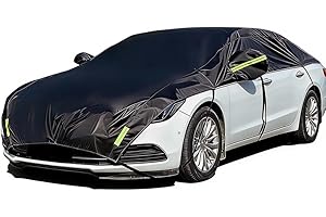 Konnfeir Media Cubierta de Coche Funda de Carrocería Cubierta de Parasol Funda de Nieve Cubierta de Parabrisas Impermeable Resistente a los UV Paño Poliéster 210D con Algodón Delgado (Sedán)