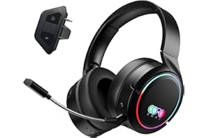 SUNGIVE 2,4GHz Kabelloses Gaming-Headset mit Xbox-Adapter, 7.1 Surround Sound, Over-Ear Kopfhörer mit Mikrofon, kompatibel mit Xbox One, Xbox Series X/S, PS4, PS5, Switch, PC, Laptop (Schwarz)
