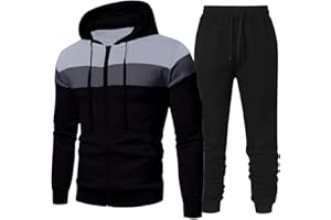 MXETWJEL Mens Tracksuit Set Full Zip Hoodie Top Bottoms Drawstring Joggers 2 Piece Sets Full Sleeve Hooded Gym Sweatsuits Plain Yoga Pants Outfit Clearance Drawstring Waistband Casual Athletic Sets Size S-3xl