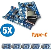 Robod&uuml;nya Tp4056 5 Adet Ters Akım Korumalı Tp4056 18650 Type C Lityum Pil Şarj Devresi Type-C; Tpa1