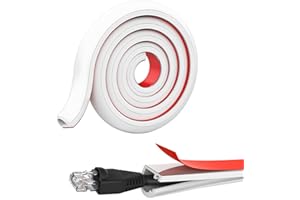Sharelove Soft PVC Half Round Cable Trunking - White, Mini, Self Adhesive, Suitable for Wires on Wall/Floor (1M)