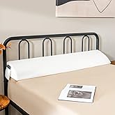COSTWAY Full/Queen Size Bed Wedge Pillow with Side Pocket, 4FT6/5FT Headboard Pillow Long Gap Filler Bed Foam Cushion, Bolste