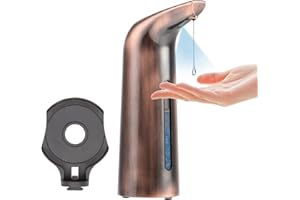 MAMIDDLE Automatyczny dozownik mydła 400 ml Dozownik Inteligentny czujnik ruchu na podczerwień Mydło do domu, biura, łazienki, hotelu (czerwony brąz)