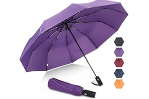 ZOMAKE Parapluie Pliant Resistant au Vent,Mini Noir Parapluies Compact Automatique pour Homme Femme,10 Côtes Petit Umbrella Paraplui de Poche Solide Anti Tempete