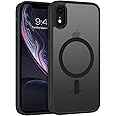 GUAGUA Magnetic for iPhone XR Phone Cases, iPhone XR Case [Compatible with MagSafe] [Military Grade Protection] Translucent Matte Back Slim Shockproof Anti-Scratch Phone Cover 6.1-Inch, Black