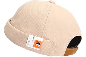 YAMEE Dockercap Berretto Docker da Uomo Berretto da Portuale Cappellino da Portuale Brimless Hat cap Beanie Cappello Rolled Cappello da Marinaio Unisex Skullcap Regolabile (56-58cm)