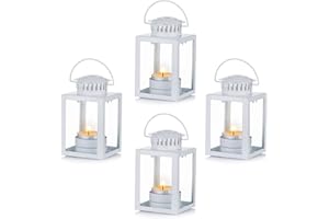 Nuptio Lanterne Decorative, 4 Pezzi Lanterne A Candela Portacandele da tè al Coperto, Lanterne da Giardino Sospese Lanterna Portacandele per Festa di Compleanno Centrotavola Matrimonio Rilassante Spa