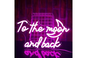 PILOYINDE To the Moon and Back Luce al neon Insegna a LED personalizzata Luci al neon USB per la decorazione della parete del soggiorno della festa del negozio della camera da letto