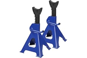 ZHANGE Axle Stand Vehicle Caravan Van Stand Lifting 3 Ton Tonne Heavy Duty Metal Steel Axle Jack Stands Car Support Holding Stands Quick Release Ratchet Adjustment for Garage Workshop Usage Blue Pack of 2
