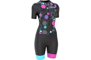 S SIKMA Ladies Cycling Skinsuit Women Padded One Piece Trisuit Bike Top Short Sublimated Design bib Short