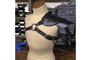 MooKe Epaulières Steampunk Médiévales en Cuir PU Rivet Viking Chevalier Bataille Épaule Armure pour L'interprétation Dramatique du Costume D'accessoires De Photographie Cos