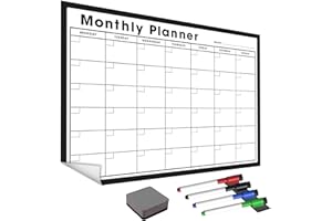 THE MAGNET SHOP WallTAC A3 Monthly Wall Planner Sticker with Whiteboard Pens | Made in The UK | Removable Dry Erase Calendar with Reusable Adhesive | Family Meal Planner or to Do List for Home and Office [30 x 42cm]