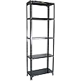 Mil-Nil Prime CRC Sheet 5 Shelf Multipurpose Slotted Angle Rack, 72 x 24 x 12 Inch, 22 Gauge (Grey) 16 Gauge Angles