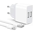 Caricatore iPhone, Caricabatterie con 2M Cavo per iPhone 8 7 6 6S X XS 11 12 13 14 Pro Max Plus, iPad, 2-Pack Carica Batteria
