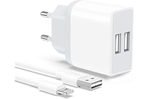 Caricatore iPhone, Caricabatterie con 2M Cavo per iPhone 8 7 6 6S X XS 11 12 13 14 Pro Max Plus, iPad, 2-Pack Carica Batteria