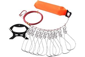CHSEEO Acero Inoxidable Stringer de Peces Vivos, con Acero Inoxidable Broches, Flotador de Naranja, Bolsa de Almacenamiento, Articulos de Pesca, Peces Artificiales Pesca, Carpfishing Kit Pesca