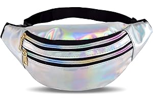 WDFCN Bauchtasche Mode wasserdichte Gürteltasche Metallic Hüfttasche für Frauen und Männer Party Festival Sport Outdoor Reisen (Silber)