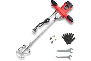 Anbull 2100W miscelatore per malta,Miscelatore Cemento, Miscelatore per Colla, Miscelatore Camion Betoniera, 6 velocità 0-930 giri/min, miscelatore per malta M14