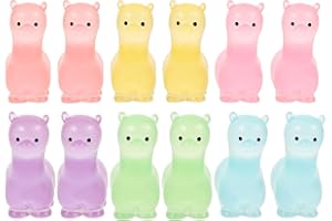 JOINPAYA 12 Stück Mini Resin Alpaca Figures: Glowing Mini Animals Glow in The Dark Miniature Alpaca Figures Made of Resin Sheep Tiny Lamb Cupcake Topper Pendant for One