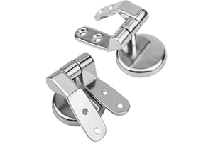 TRANSINO Bisagras Tapa WC 1 Pares Tapa WC Roca Giralda de Acero Inoxidable Bisagras para Inodoro Bisagras Compatible con Asiento de Inodoro de Madera, Resina, MDF Universal
