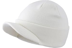 Magracy Unisex męska ciepła czapka beanie outdoorowa podwójna dzianinowa czapka z daszkiem czapka zimowa, biały, Rozmiar uniwersalny