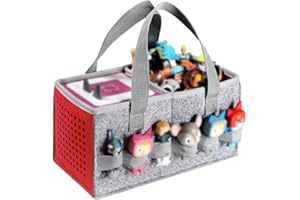 Seracle Fall Reise Schutz Filz Tasche Case Etui Hülle für Toniebox Starterset und Tonies Hörfiguren (Grau+Rot)