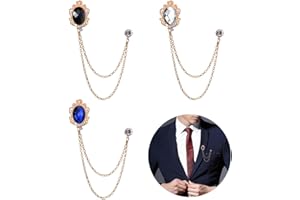 Huture 3 Stück Herren Brosche Anstecknadel Broschen Metallclip Blusen Clips Schal Zubehör Clip Nadeln Kristall Vintage Clips Mode Schmuck Abzeichen Corsage für Damen, Weiß Schwarz Blau Diamant