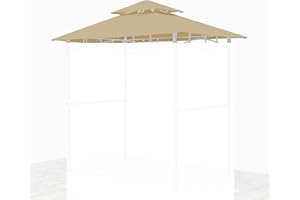 GRASEKAMP Qualität seit 1972 Ersatzdach für BBQ Grill Pavillon 1,5x2,4m Sand Unterstand Doppeldach Gazebo