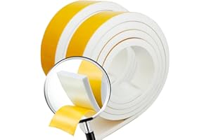 NTG-SOLUTIONS Cinta Espuma de Sellado | Burlete ventana corredera 15mts, 15mm x 3mm | Tira de sellado para puertas | Burlete goma espuma | Sellador de ventanas para el frio | Aislante acustico | Rollo Blanco 3 Pza.