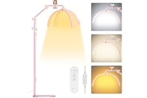 Adonafy Lampe Extension de Cils Professionnel: 28" Pliable Lampe Demi Lune avec Support de Téléphone - 3000K-6500K Luminosité Réglable & 360° Rotative Tête Lumineuse pour Beauté, Tattoo, Rose