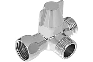 Yizhet Válvula de Tres Vías 3 vías G1/2 desviadora de Adaptador de Ducha para Recambio Sistema Ducha Latón Macizo, Rosca