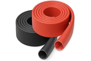 YAMXIN Gaine thermorétractable 25,4 mm de diamètre, 3:1, avec colle, double paroi, étanche et résistante à l'usure, 1 m noir et 1 m rouge