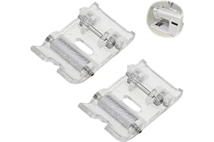 EDKSEGJCSOUS 2 Pcs Universal Presser Feet, Leather Sewing Machine Presser Foot Set Foot Kit Feet Sewing Machine Spare Parts, Non-Stick Sewing Machines Accessories Suitable for Most Sewing-Machines 3.3 * 2cm