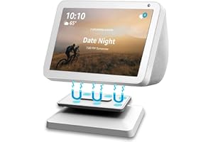 Miimall Soporte Compatible con Echo Show 8(Gen 1 / Gen 2), Soporte Magnético Regulable, Giratorio e Inclinable, Soportes de Base Rectangular para Echo Show 8(Gen 1 / Gen 2)-Blanco