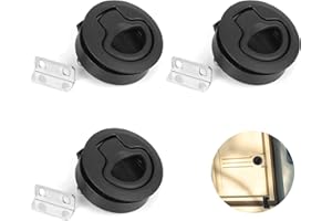 SSHUIKKAI 3 Stück Push Lock Schloss Wohnmobil, Camping Schubladen Verschluss, Pull Lock, Pushlocks Camper, Lock Möbelschloss, für Wohnmobil Camper Ausbau Druckschloss(Schwarz)
