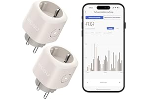 Nooie Wlan Steckdose mit Strommessung,Alexa Steckdose 2er Pack,Smart Home Smart Steckdose Kompatibel mit Alexa & Google Home,Alexa Zubehör,Smart Life und Tuya App-Steuerung,Zeitschaltuhr,Nur 2.4GHz