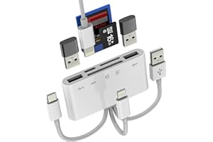 WASRUYI Adattatore per Lightning USB C USB a Lettore di Schede SD e Micro SD OTG 5 in 1 per Apple per iPhone16 15 14 per iPad PC Macchina Fotografica Scheda di Memoria TF Carte Trasferire Foto Chiavetta USB